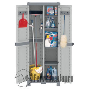 Armadio in resina 2 ante per esterno con portascope Terry WAVE