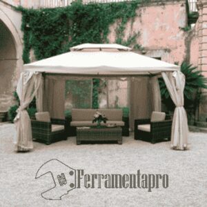 Gazebo SAHARA in alluminio con telo ecrù MT.3X4 ferramentapro.com