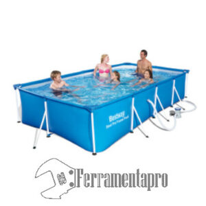 Piscina con telaio e pompa. Dimensioni 400x211x81H. ferramentapro.com