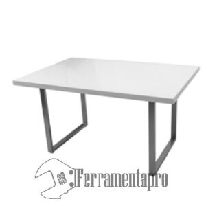 Tavolo in legno e metallo 140X90X75HBIANCO HW58594 ferramentapro.com