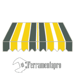 tenda da sole a caduta con bracci giallo grigio bianco ferramentapro.com
