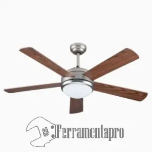 Ventilatore a Soffitto 5 Pale in Legno Luce Led 130cm diametro Oasi