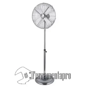 Ventilatore da Terra Piantana in Metallo Cromo 45
